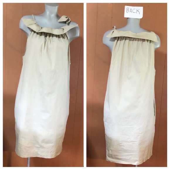 Liz Claiborne Paper Bag Dress Tan 6 - Picture 7 of 14